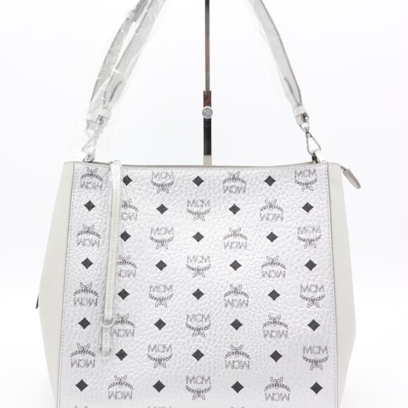 MCM Handbags - NWT MCM Aren Silver Visetos Leather Hobo Shoulder Crossbody Bag